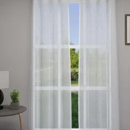 GM Hana Sheer White Polyester 7 Ft. Door Sheer Curtain - Set of 2-20
