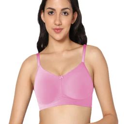 IN CARE Pink Non-Wired Full Coverage T-Shirt Bra-image-3