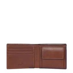 The Vertical Tan Textured Bi-Fold Wallet for Men image 4