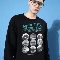 Difference of Opinion Black Loose Fit Printed Sweatshirt-image-66