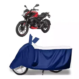 Auto Pearl Bike Cover for Bajaj Pulsar NS125 (White & Blue)-image-89
