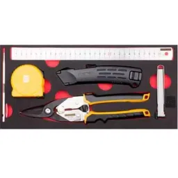 RS PRO 6 Piece Measuring and Cutting Tool Kit with Foam Inlay Model No 8335944-6