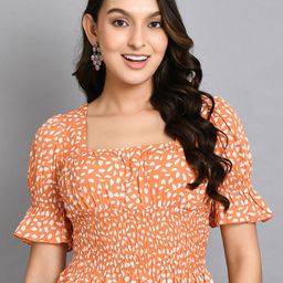 PRETTY LOVING THING Women Printed Puff Sleeve Crop Top-image-52