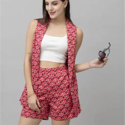 PURYS Pink & Black Printed Co-Ord Set-picture-21