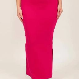 HILL ISLANDS Magenta Pink Cotton Saree Shapewear-image-73