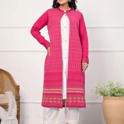 Juniper Pink Self Design Shrug-image-11