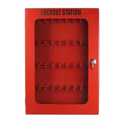 LISC Metal Safety Lockout Padlock Station Red for 28 Locks, LISC-PLS-2-C-2