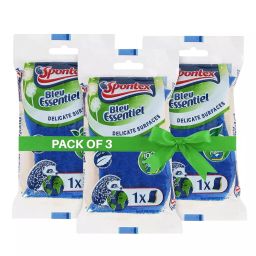 Spontex Essentiel Cellulose Scrubber for Delicate Surfaces Blue (Pack of 3)-image-33