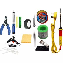 Fadman Electric 13 In 1 Soldering Iron Kit Copper, Iron & Nickle Corded 25 W with Solder Wire, Cutter, Hardware Tape-18