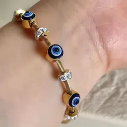 DressBerry Set of 2 Gold & Silver-Plated AD-Studded Anti Tarnish Bangle-Style Bracelets image 3