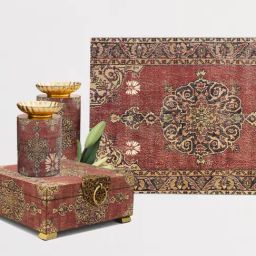 Karo Samara Printed Multicolor Wood Table Placements - Set of 6-14