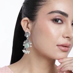 Abdesigns Stunning Baby Pink German Silver Earrings-image-86