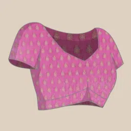 Geroo Jaipur Pink Printed Saree With Unstitched Blouse image 3