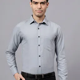 TrendiVastra Men India Slim Spread Collar Solid Cotton Slim Fit Formal Shirt-image-23