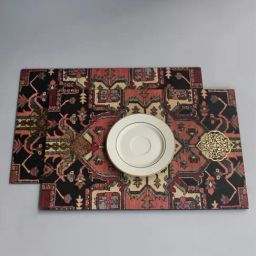 Karo Tapi Printed Multicolor Wood Table Placements-46