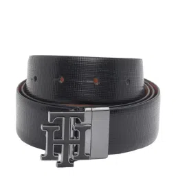 TOMMY HILFIGER Rhinebeck Black & Tan Leather Reversible Belt For Men-image-96