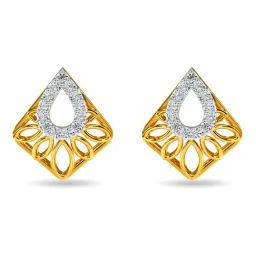 Kisna Diamond & Gold Jewellery 18k (750) Gold Lavika Diamond Earring-image-33