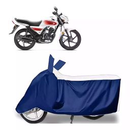 Auto Pearl Bike Cover for Honda Dream Neo (White & Blue)-image-25