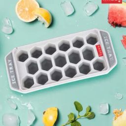 HAZEL Grey Platic Honeycomb Design Ice Cube Tray - Set of 2-picture-46