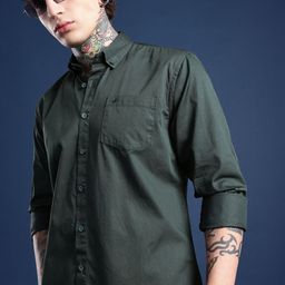 BS BLUE SQUAD Solid Slim Fit Twill Cotton Shirt-image-61