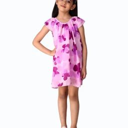 Creative Kid'S Girls Purple Regular Fit Printed Dress-image-70