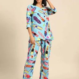 Mabish Multicolored Printed Top Pant Set-picture-30