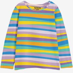 Bonkids Girls Striped Round Neck Long Sleeves Cotton T-Shirt-image-54