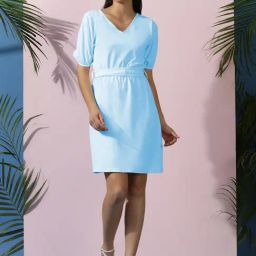 Kotty Blue Regular Fit A Line Dress-image-103