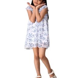 Creative Kid'S Girls Blue Regular Fit Printed Dress-picture-13