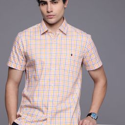 Louis Philippe Sport Pure Cotton Slim Fit Checked Casual Shirt-image-31