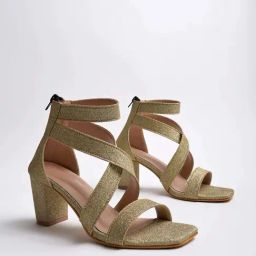 Shoetopia Kids Golden Cross Strap Sandals-image-82