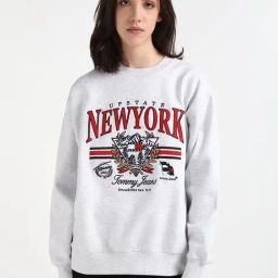 TOMMY HILFIGER Grey & Red Cotton Graphic Print Sweatshirt-image-52