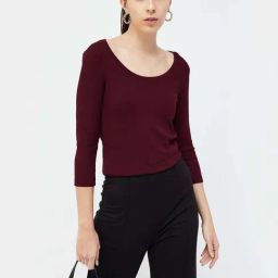 Code by Lifestyle Maroon Regular Fit Top-image-78