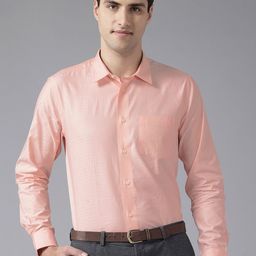 Blackberrys India Slim Fit Checked Pure Cotton Formal Shirt-image-43