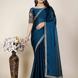 MADHUR HAND WORK ART Sequinned Tissue Saree-picture-49