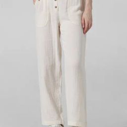 Only White Cotton Mid Rise Pants-picture-32