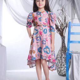 Peppermint Kids Pink Floral Print Shirt Dress with Belt-picture-48
