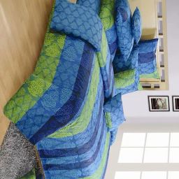 Swayam Blue Cotton Motif King Bed Sheets 2 Pillow Covers-image-37