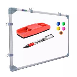 EDUWAY 61x91 cm Magnetic Whiteboard with Marker, Duster & Magnets White-11