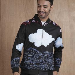 PRONK Men Polyester Bomber with Patchwork Jacket-picture-15