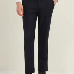 Allen Solly Black Slim Fit Striped Trousers-picture-21