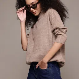 The Roadster Lifestyle Co. Turtle Neck Longline Pullover-image-83