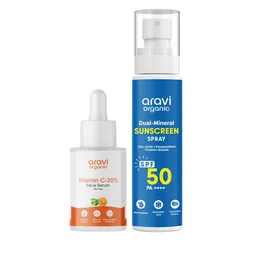 Aravi Organic Set Of 2 Sunscreen Body Spray- 100 ml & Vitamin C Face Serum- 30 ml-picture-11