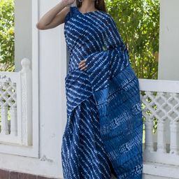 Pinkcity Trade World Blue Pure Cotton Ikat Sarees-picture-4