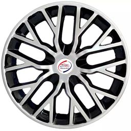 Auto Pearl S-B57 R14 35.56 cm (14 Inch) Press Type Wheel Hubcap with Retention Ring Glossy Silver Black Wheel Cover for Universal for Car Universal for Car (Set of 4)-image-97