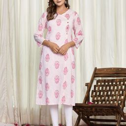 VEDANA Women Cotton Floral Printed Floral Kurta-image-68