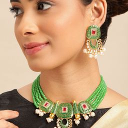 Anouk Gold-Plated American Diamond Layered Jewellery Set-73