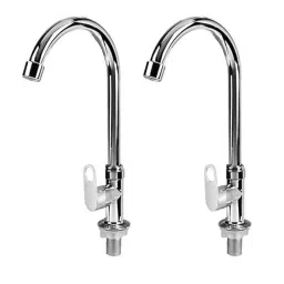 ALTURAS Max Stainless Steel Swan Neck Tap With Wall Flange (Pack of 2)-43