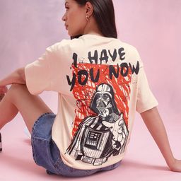 DressBerry Darth Vader Print Drop-Shoulder Sleeves Pure Cotton Relaxed T-shirt-image-14