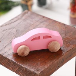 Ariro Free Wheel Ivory Wood Car Toy - Pink-14